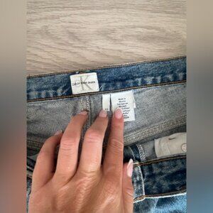Calvin Klein blue straight light wash denim high waisted jeans